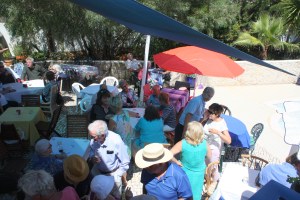 A gathering in the shade
