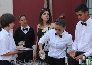 Serving drinks