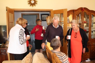 Enjoying the mulled Wine